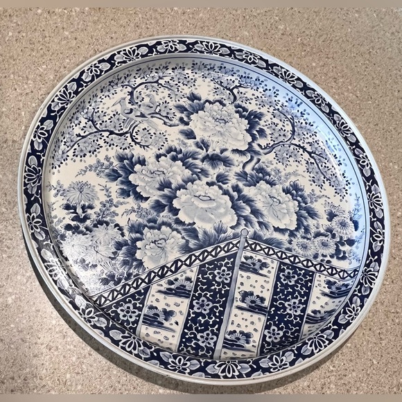 Bundle VINTAGE 2 Ming BLUE White METAL Trays USA Spic SPAN - Picture 8 of 11